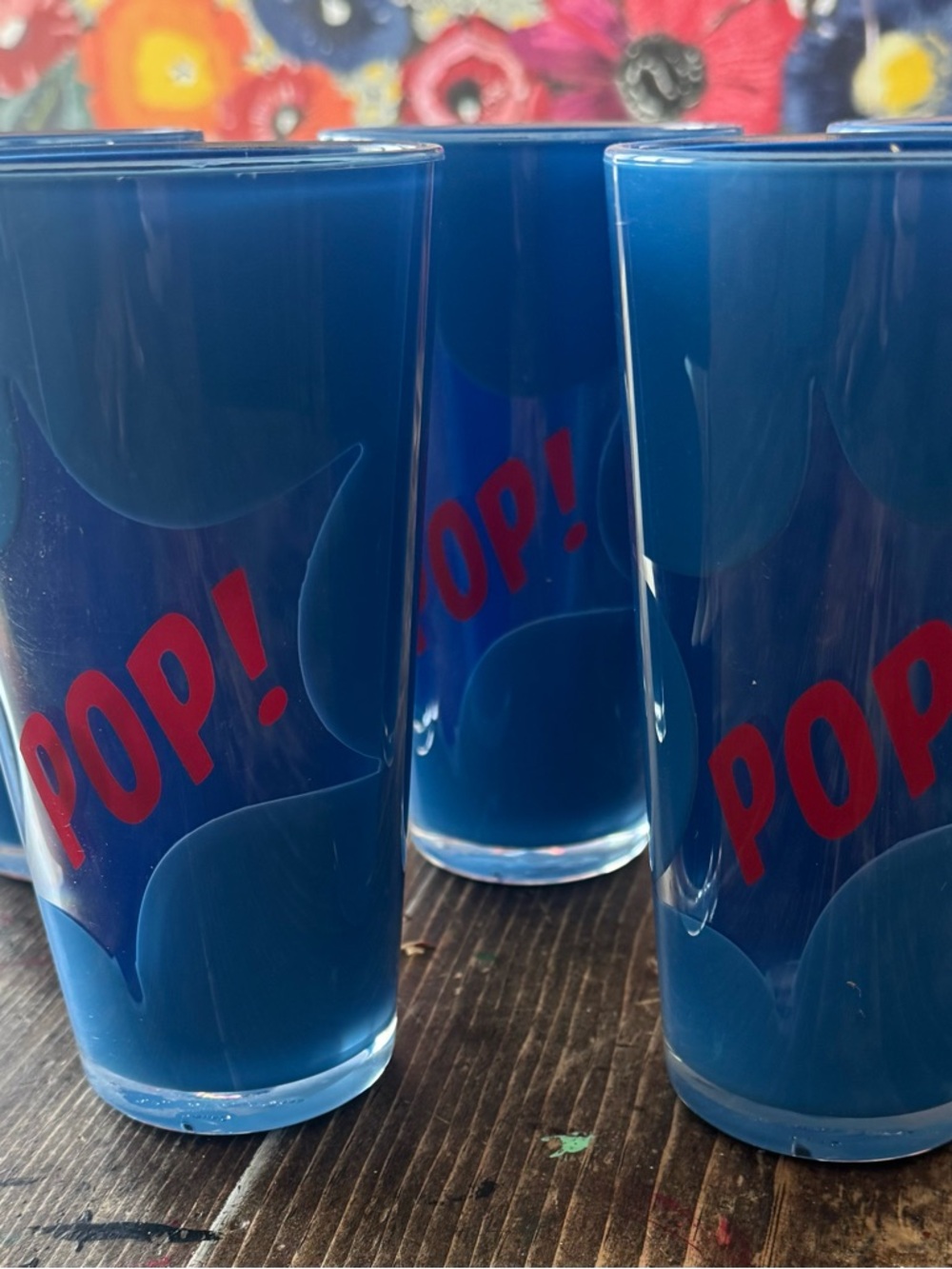 Blue "POP!" Acrylic Party Tumblers-Set of 5 so FUN and safe by the pool🎉